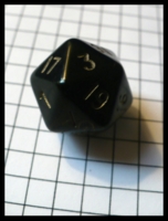 Dice : Dice - 20D - Black With Bronze Numerals